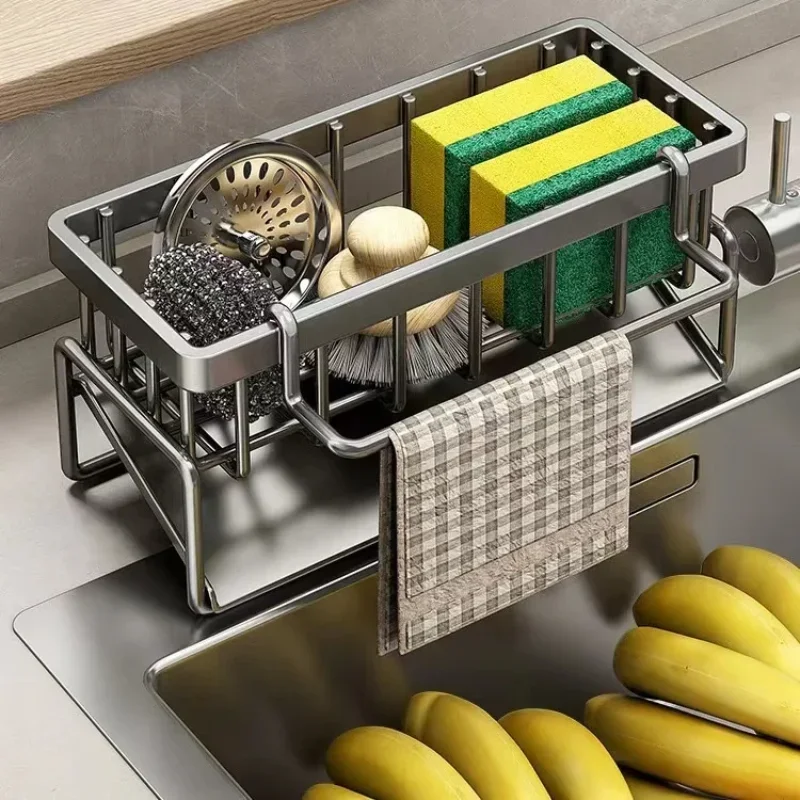 Kitchen Sink Drain Rack Organizer Stainless Steel Self draining Sink Shelf Soap Sponge Holder Dishcloth Towel Rack Filter Basket
Kitchen Sink Drain Rack Organizer Stainless Steel Self draining Sink Shelf Soap Sponge Holder Dishcloth Towel Rack Filter Basket