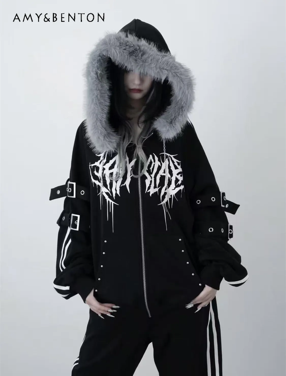 Japanese Subculture Gothic Print Plush Hooded Jackets for Women Harajuku Style Rivet Patchwork Long Sleeve Oversized Jacket Y2K
Japanese Subculture Gothic Print Plush Hooded Jackets for Women Harajuku Style Rivet Patchwork Long Sleeve Oversized Jacket Y2K