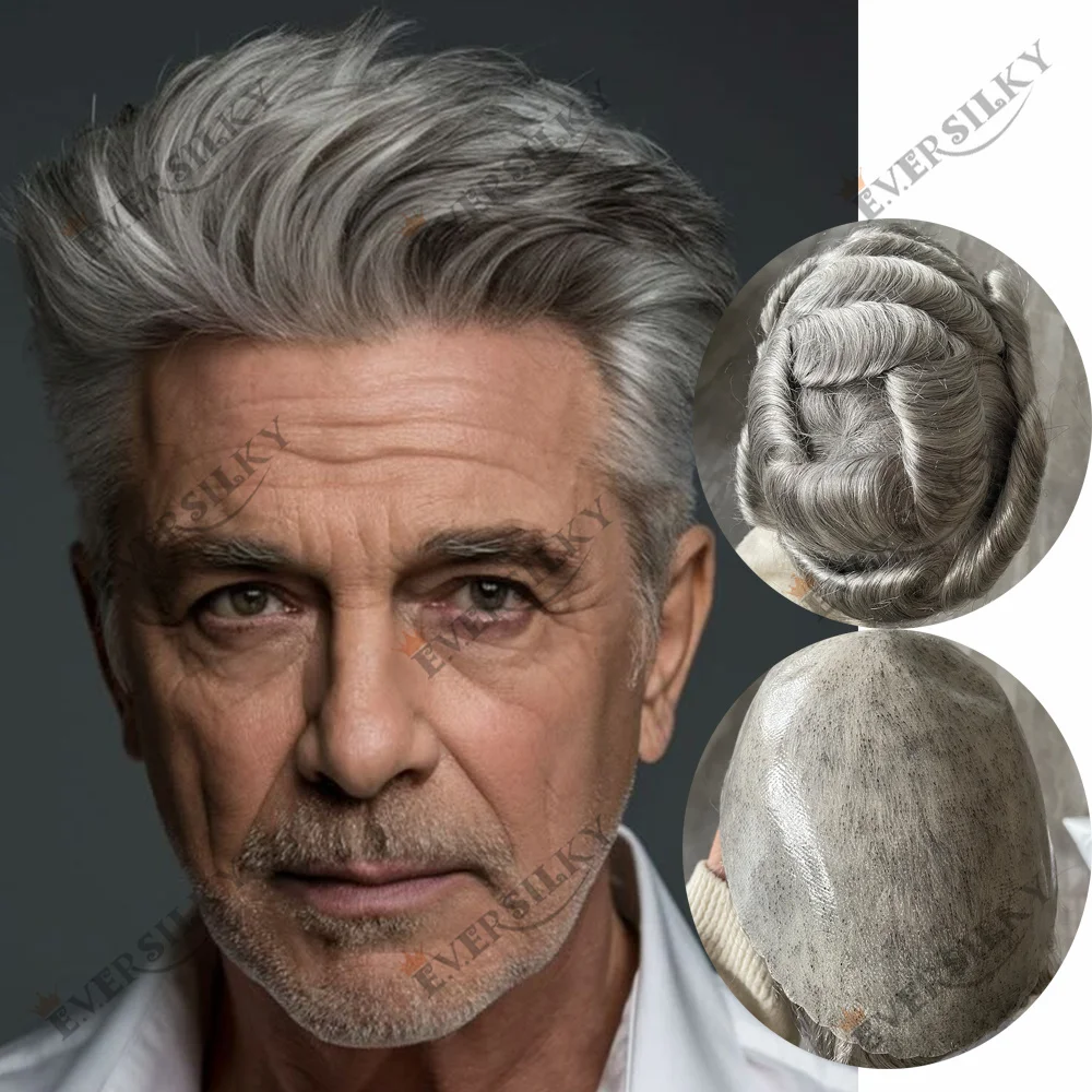 Durable Male Human Hair Toupee Dark Brown Black Grey Undetectable Silicon PU Base Men's Hair Replacement System Afro Black Wigs
Durable Male Human Hair Toupee Dark Brown Black Grey Undetectable Silicon PU Base Men's Hair Replacement System Afro Black Wigs