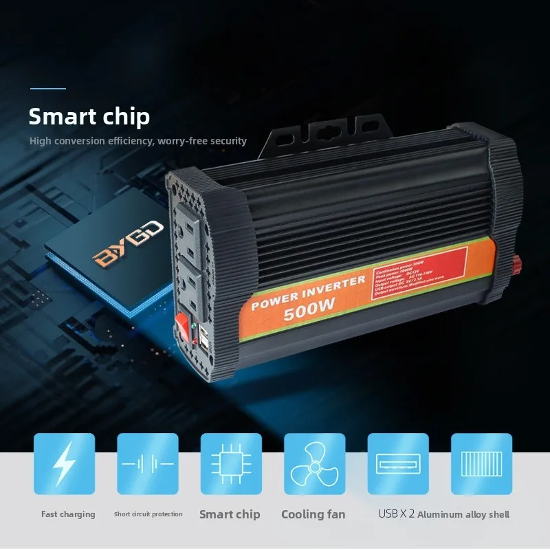 Solar System Inverter DC To AC Voltage Converter 12V To 110V 500W High Efficiency Inverter
Solar System Inverter DC To AC Voltage Converter 12V To 110V 500W High Efficiency Inverter
