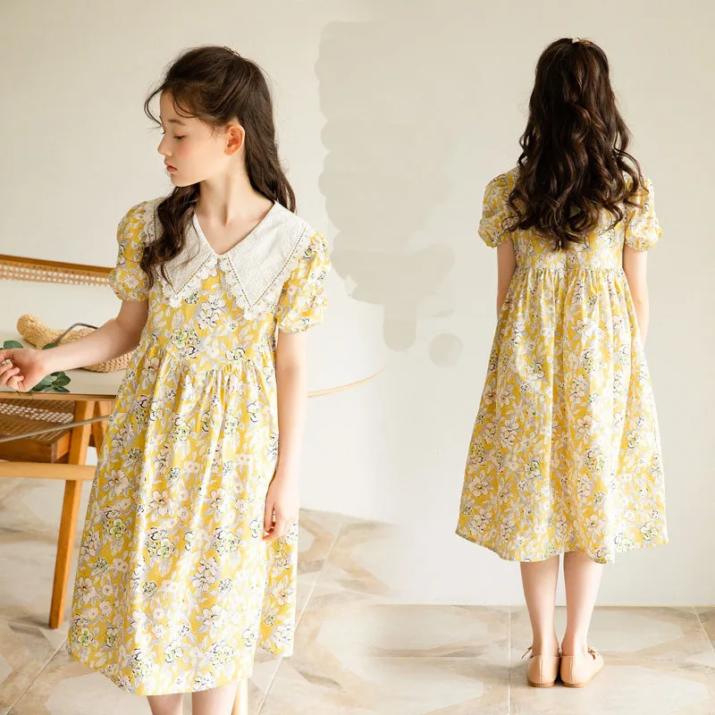 Summer Girls Clothes small fresh broken flowers girls' Dress summer short sleeve birthday party Princess Dresses
Summer Girls Clothes small fresh broken flowers girls' Dress summer short sleeve birthday party Princess Dresses