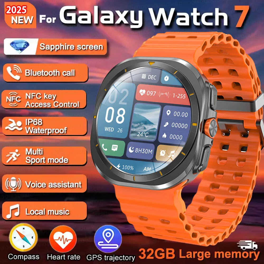 Новинка для Galaxy Watch 7, умный браслет Ultra, мужской GPS-трекер, NFC HD, сенсорный экран, Bluetooth-вызов, здоровье, IP68, умные часы для Samsung
Новинка для Galaxy Watch 7, умный браслет Ultra, мужской GPS-трекер, NFC HD, сенсорный экран, Bluetooth-вызов, здоровье, IP68, умные часы для Samsung