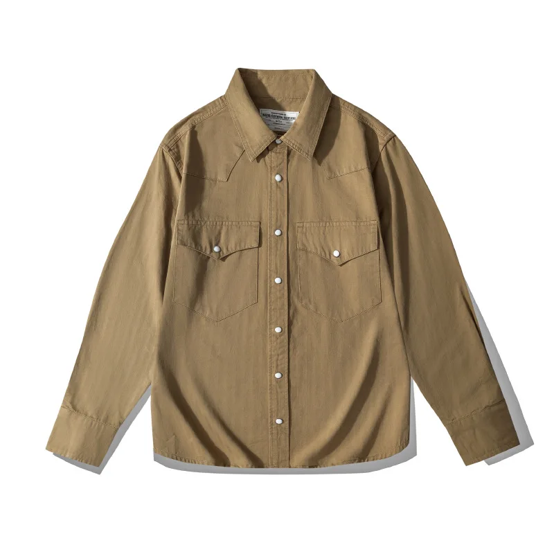 OKONKWO Men's Herringbone Tough Long-Sleeve Shirt Solid Color Agate Button Workwear Engineer Shirt
OKONKWO Men's Herringbone Tough Long-Sleeve Shirt Solid Color Agate Button Workwear Engineer Shirt