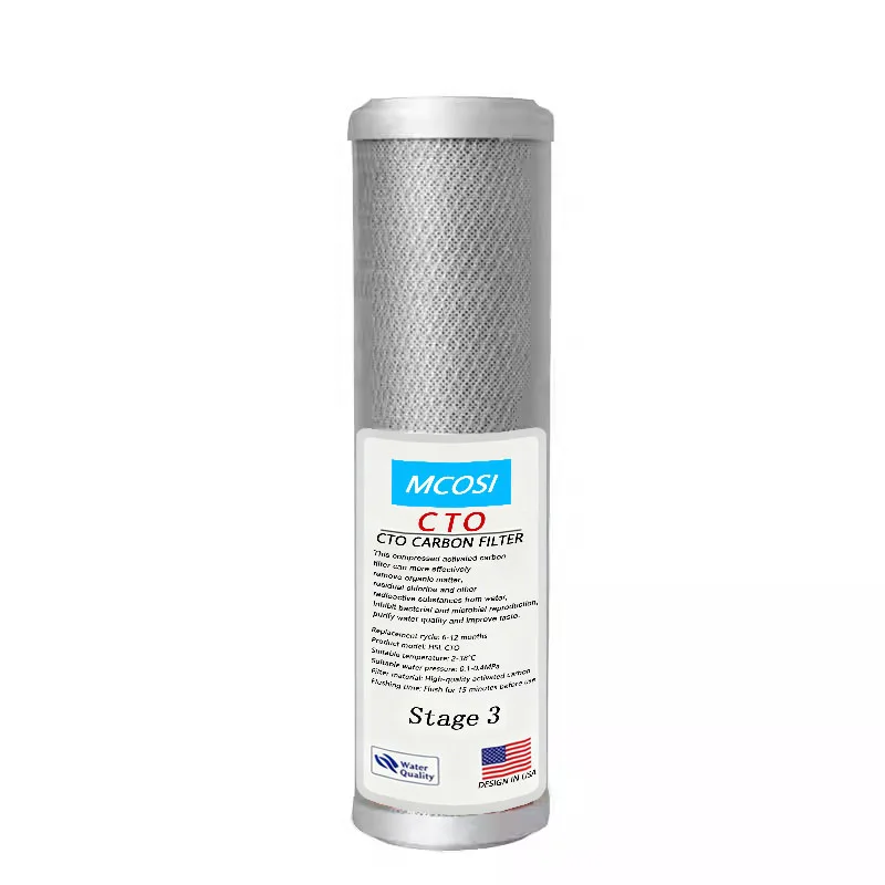 MCOSI CTO Universal Water filter Activated carbon cartridge filter for Home kitchen and Whole House Filtration Systems
MCOSI CTO Universal Water filter Activated carbon cartridge filter for Home kitchen and Whole House Filtration Systems