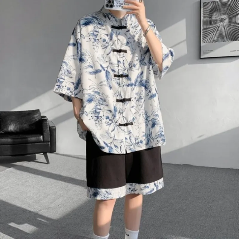 Men New Chinese Style Ice Silk Frog Button Short Sleeve Shorts Set Premium Rebel Chic Two Piece Outfit
Men New Chinese Style Ice Silk Frog Button Short Sleeve Shorts Set Premium Rebel Chic Two Piece Outfit