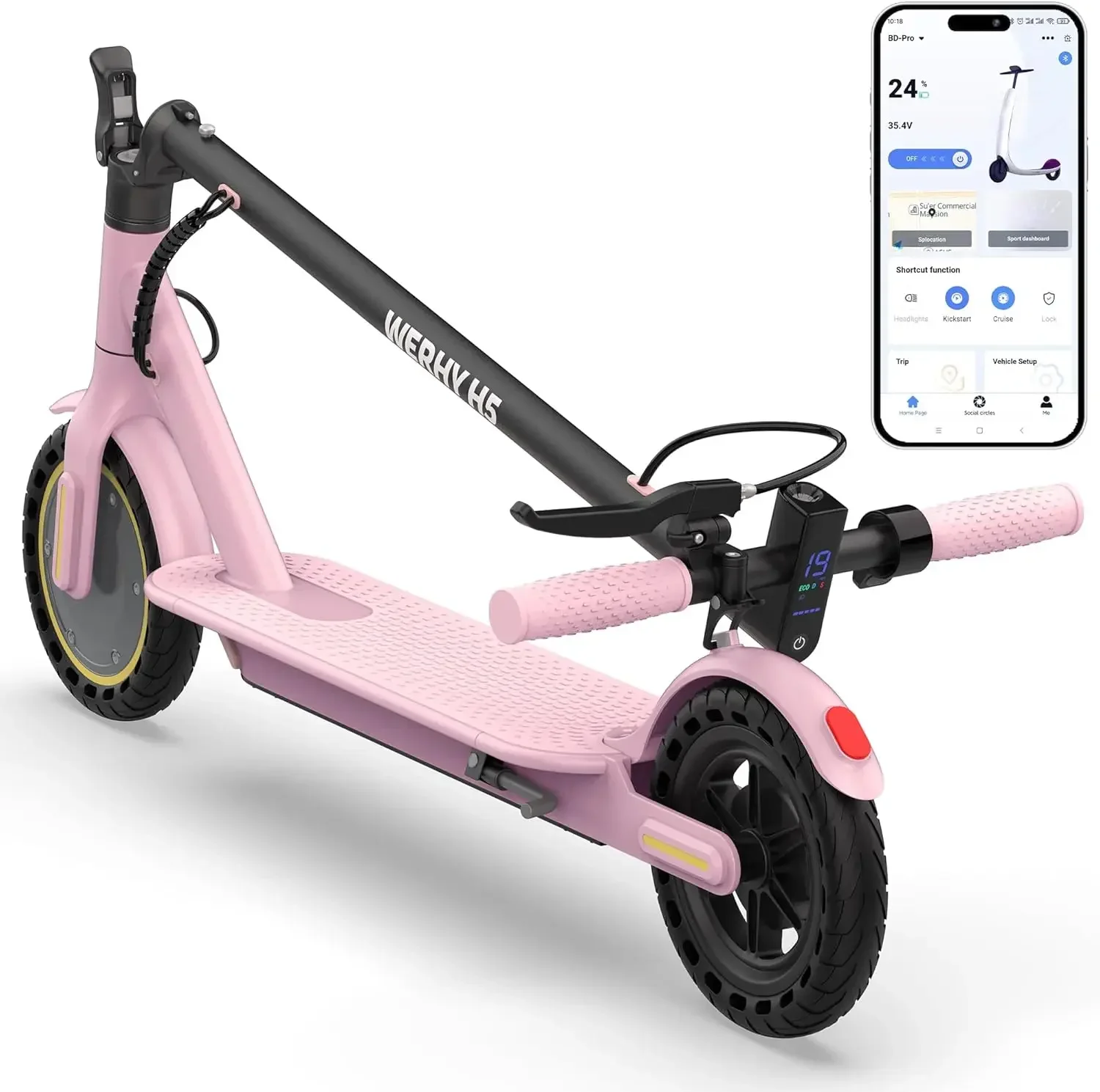Scooter with 8.5"/10" Solid Tire, 350W/500W Powerful Motor & 19/22 MPH Top Speed, 16/25 Miles Long Range, Folding E Sco
Scooter with 8.5"/10" Solid Tire, 350W/500W Powerful Motor & 19/22 MPH Top Speed, 16/25 Miles Long Range, Folding E Sco
