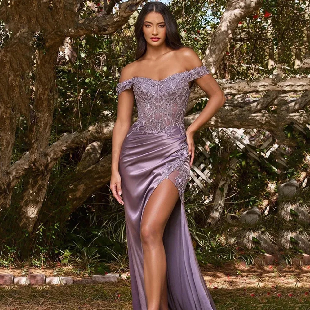 Sexy Luxurious Evening Dresses Women Elegant Satin Beading Sleeveless Vintage Deep Off Shoulder High Waist Split End Drape 2023
Sexy Luxurious Evening Dresses Women Elegant Satin Beading Sleeveless Vintage Deep Off Shoulder High Waist Split End Drape 2023