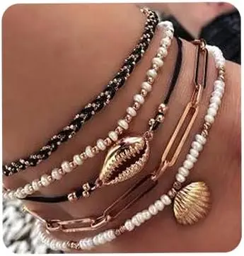 Bohemia Shell Charm Pendant Anklet Set 5Pcs Black Leather Chain Braided String Pearl Beaded Ankle Bracelet Boho Beach Accessory
Bohemia Shell Charm Pendant Anklet Set 5Pcs Black Leather Chain Braided String Pearl Beaded Ankle Bracelet Boho Beach Accessory
