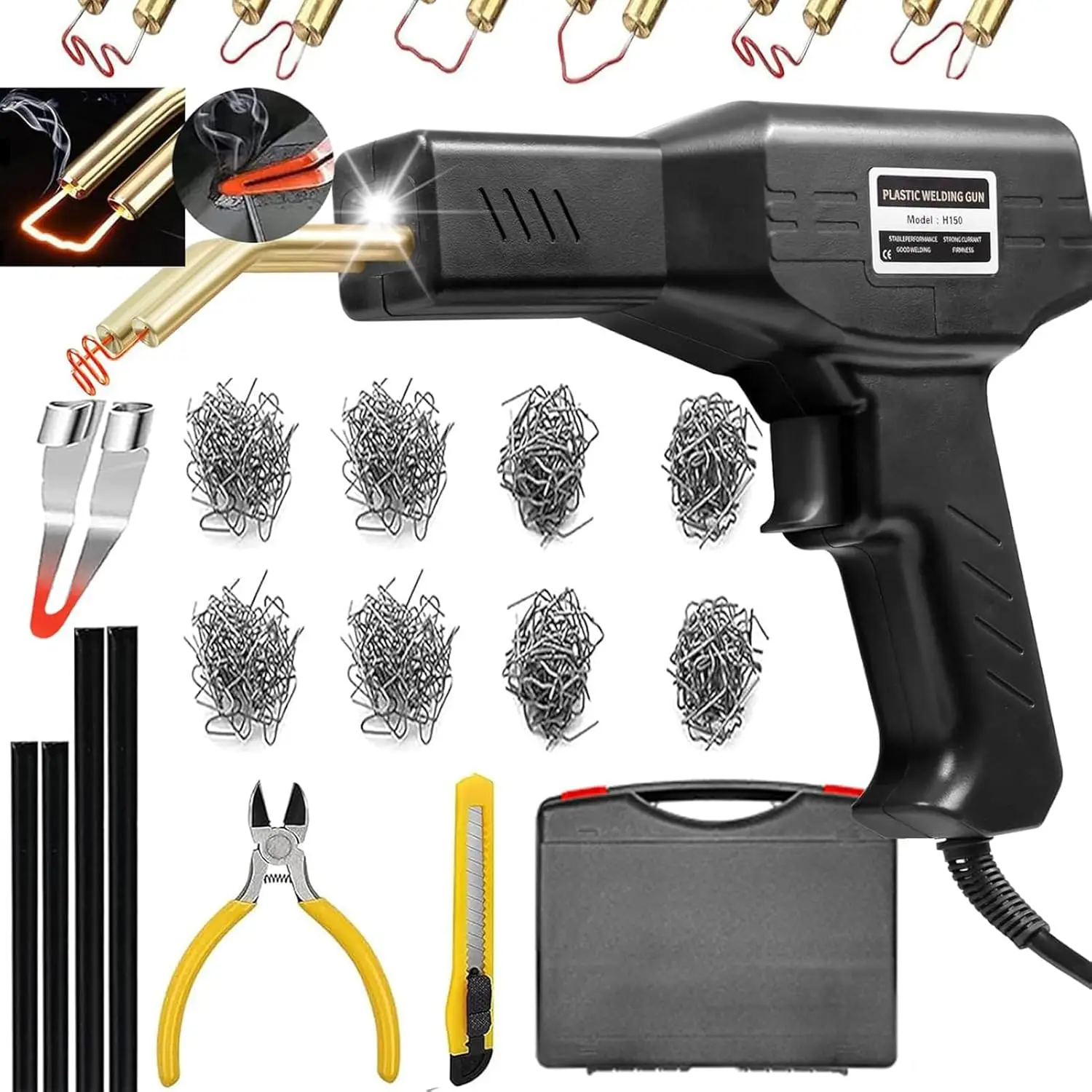 Plastic Welder, 2 in 1 Repair Kit with 1000 Hot Staples, Welding Rods, Knife, Pliers for Car Bumper and Plastics
Plastic Welder, 2 in 1 Repair Kit with 1000 Hot Staples, Welding Rods, Knife, Pliers for Car Bumper and Plastics