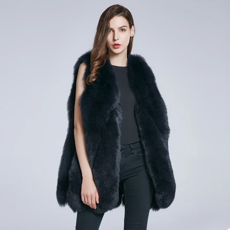 New full leather fox fur vest, medium to long length, large water droplet vest, camisole, women's fur coat
New full leather fox fur vest, medium to long length, large water droplet vest, camisole, women's fur coat