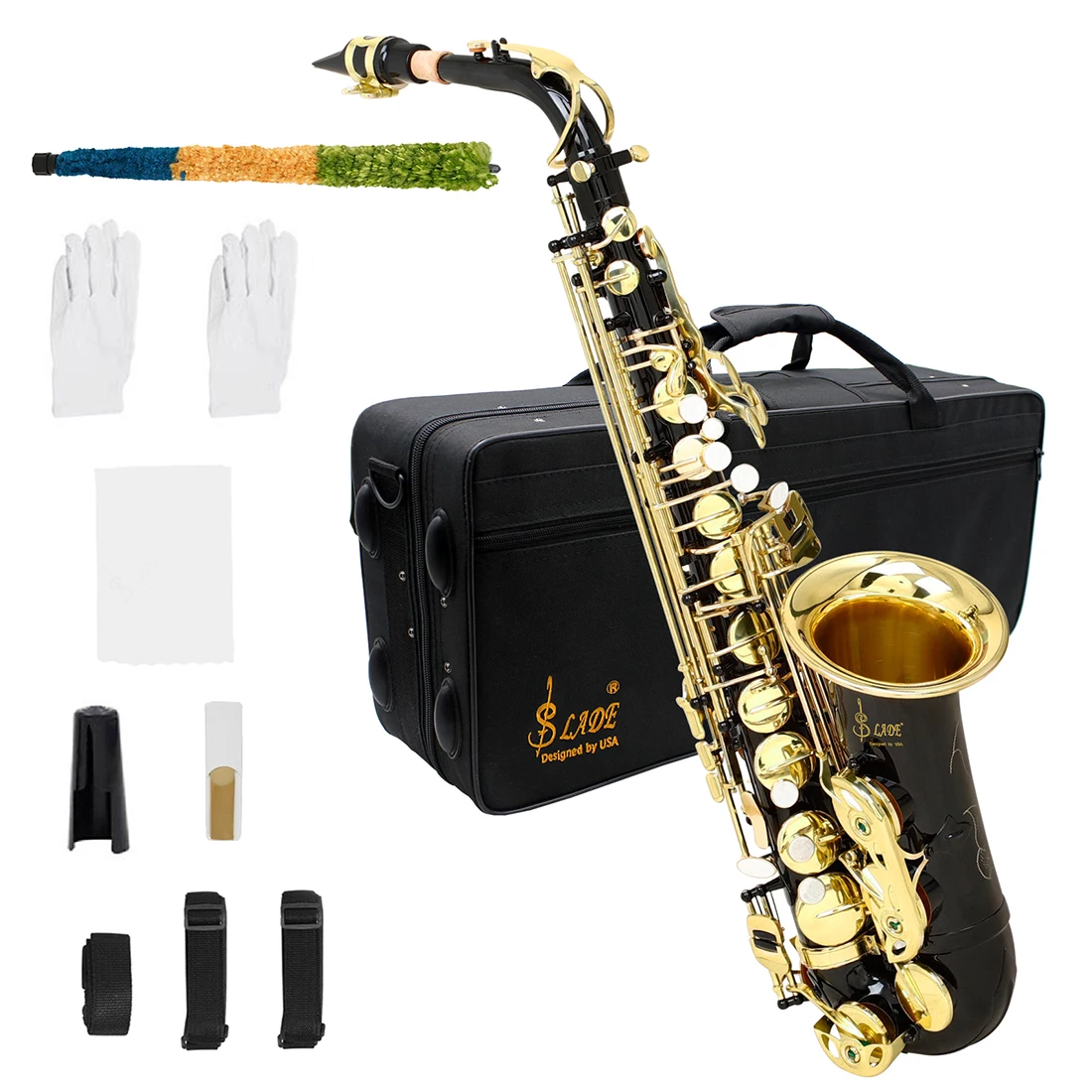 Wholesale Eb Alto Saxophone Black Gold Plated Brass Instrument With Case & Accessories For Student Band
Wholesale Eb Alto Saxophone Black Gold Plated Brass Instrument With Case & Accessories For Student Band