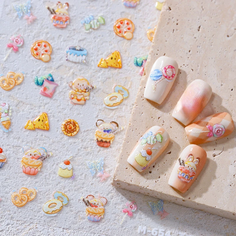 Lovely Dessert Cupcake Candy Donuts Ice Cream 3D Jelly Self Adhesive Nail Art Stickers Fries Sandwich Pizza Cute Manicure Decals
Lovely Dessert Cupcake Candy Donuts Ice Cream 3D Jelly Self Adhesive Nail Art Stickers Fries Sandwich Pizza Cute Manicure Decals
