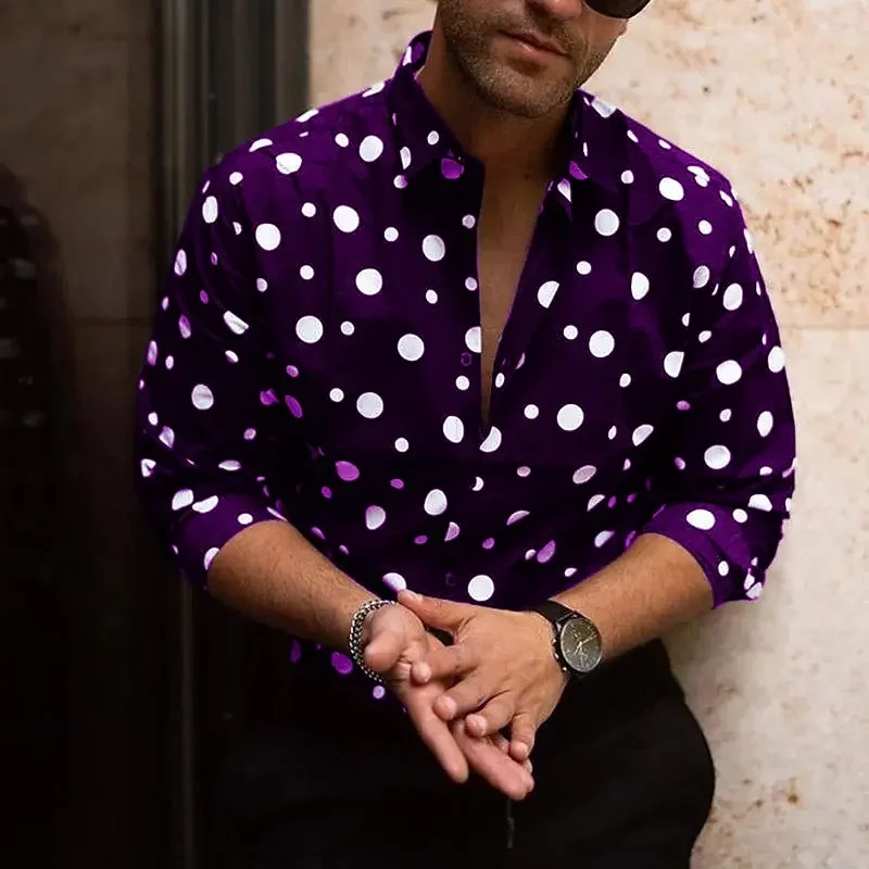 Men's Shirt Pattern T-shirt Polka Dot Lapel Black and White Street Casual Long Sleeve Clothing Fashion Street Chic Design
Men's Shirt Pattern T-shirt Polka Dot Lapel Black and White Street Casual Long Sleeve Clothing Fashion Street Chic Design