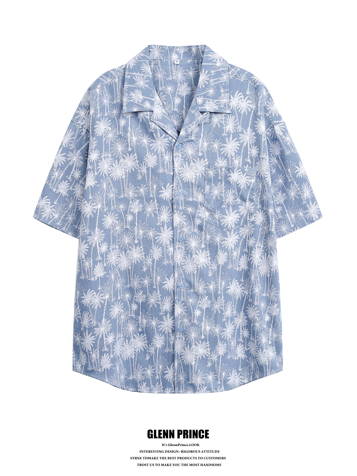 Cuba Collar Short Sleeve Shirt Coconut Tree Print Summer Holiday Style Hong Kong Style Breathable Polyester Fiber Men's Shirt
Cuba Collar Short Sleeve Shirt Coconut Tree Print Summer Holiday Style Hong Kong Style Breathable Polyester Fiber Men's Shirt