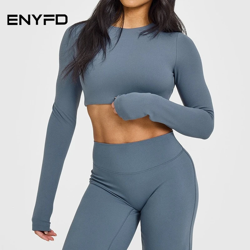 ENYFD long-sleeved yoga top short women's backless fitness breathable quick-drying running sports T-shirt slim sportswear
ENYFD long-sleeved yoga top short women's backless fitness breathable quick-drying running sports T-shirt slim sportswear