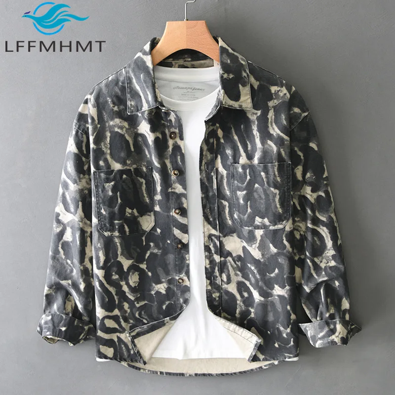 T719 100% Cotton Good Quality Ink Printing Casual Shirt for Men Spring Autumn Fashion Long Sleeve Loose Casual Camouflage Blouse
T719 100% Cotton Good Quality Ink Printing Casual Shirt for Men Spring Autumn Fashion Long Sleeve Loose Casual Camouflage Blouse