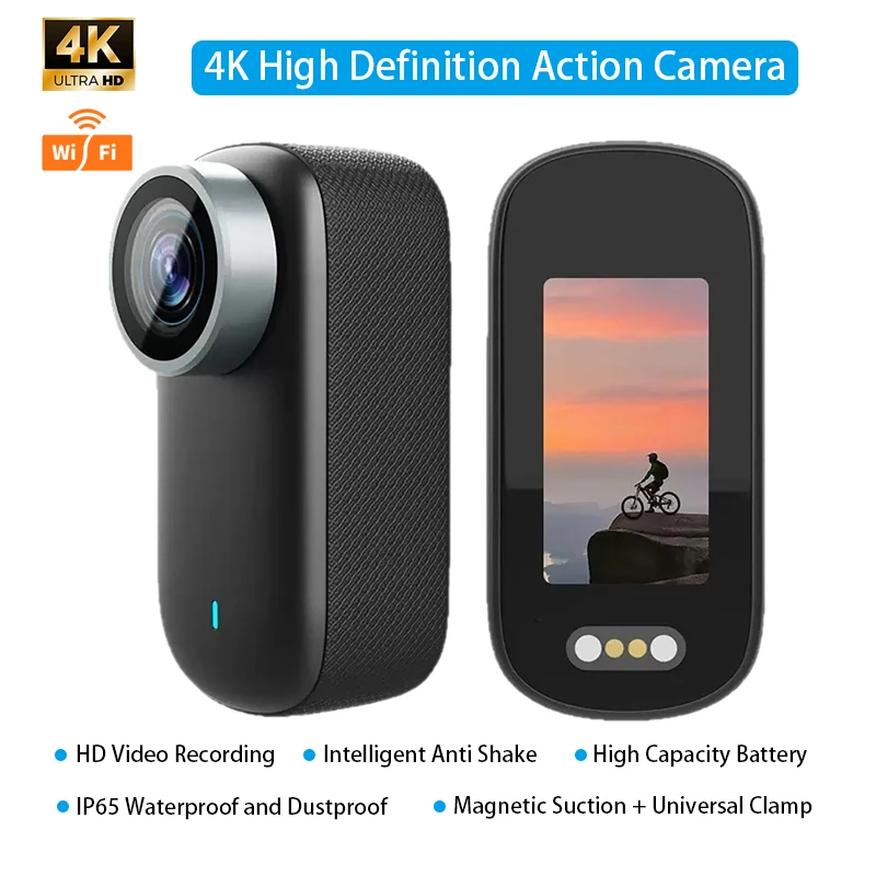 Экшн-камера высокого разрешения 4K, видеорегистратор, Wi-Fi, интеллектуальная стабилизация изображения, велосипедная камера, магнитная спортивная камера для большого пальца
Экшн-камера высокого разрешения 4K, видеорегистратор, Wi-Fi, интеллектуальная стабилизация изображения, велосипедная камера, магнитная спортивная камера для большого пальца