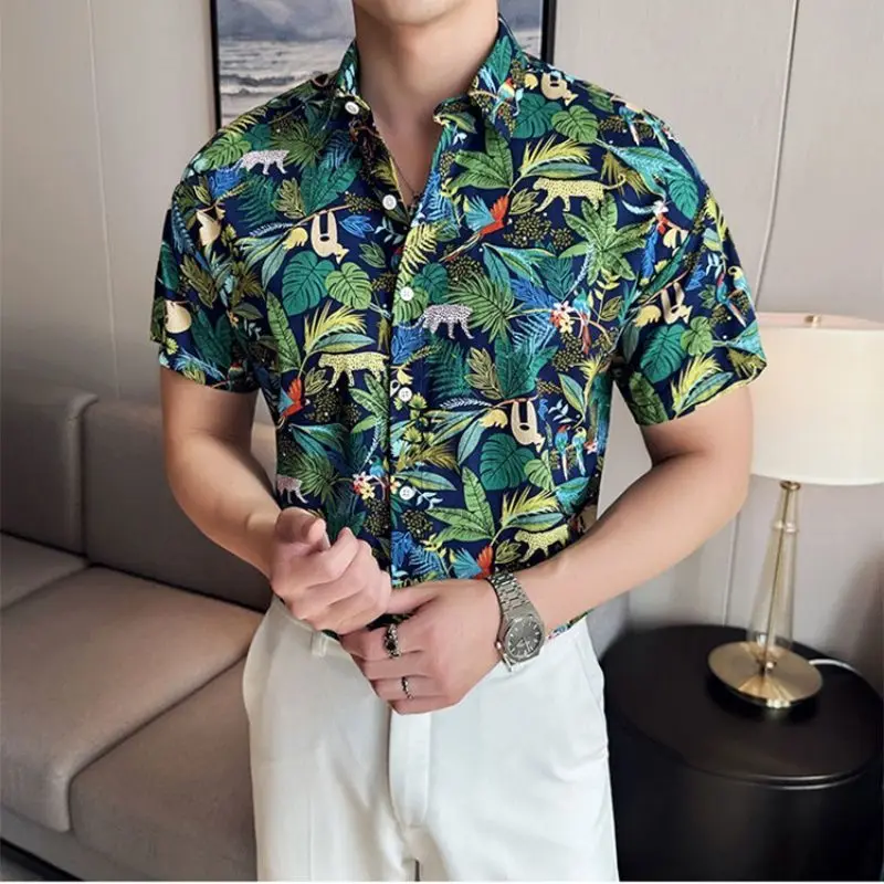 Beach Style Fashion Printed Shirts Summer New Turn-down Collar Men's Clothing Single-breasted Vintage Casual Short Sleeve Shirts
Beach Style Fashion Printed Shirts Summer New Turn-down Collar Men's Clothing Single-breasted Vintage Casual Short Sleeve Shirts