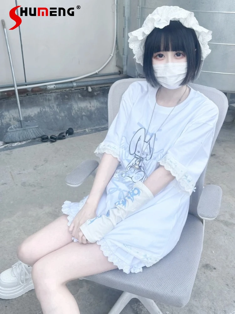 Original Japanese Subculture Sweet Soft Girl's Top Crew Neck Lace Bow Short Sleeves Kawaii Versatile Lolita T-shirt Women Summer
Original Japanese Subculture Sweet Soft Girl's Top Crew Neck Lace Bow Short Sleeves Kawaii Versatile Lolita T-shirt Women Summer