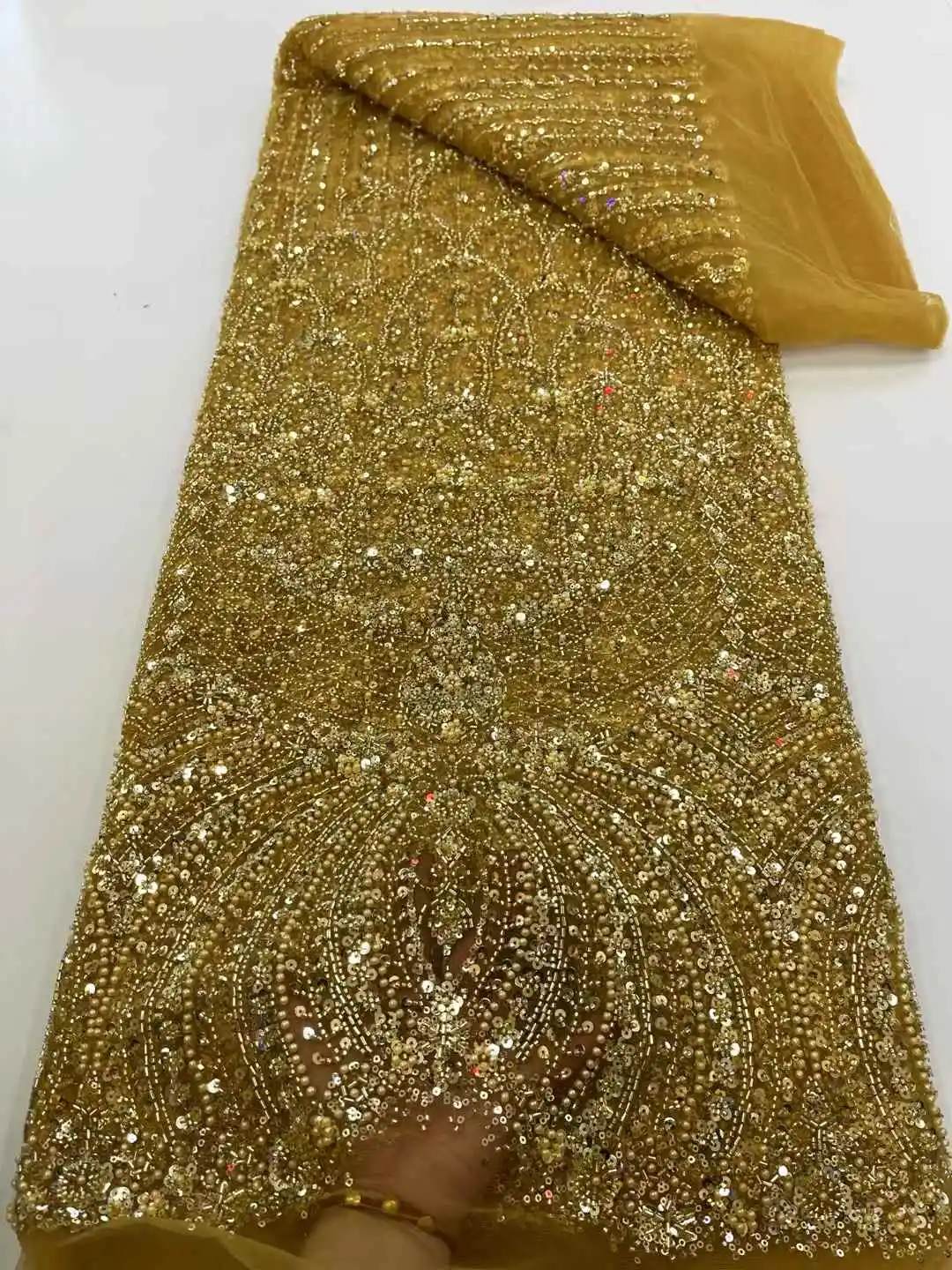Beaded Luxury African Sequins Lace Fabrics High Quality Embroidery French Nigerian Tulle Lace Fabric For Wedding Party Sewing
Beaded Luxury African Sequins Lace Fabrics High Quality Embroidery French Nigerian Tulle Lace Fabric For Wedding Party Sewing