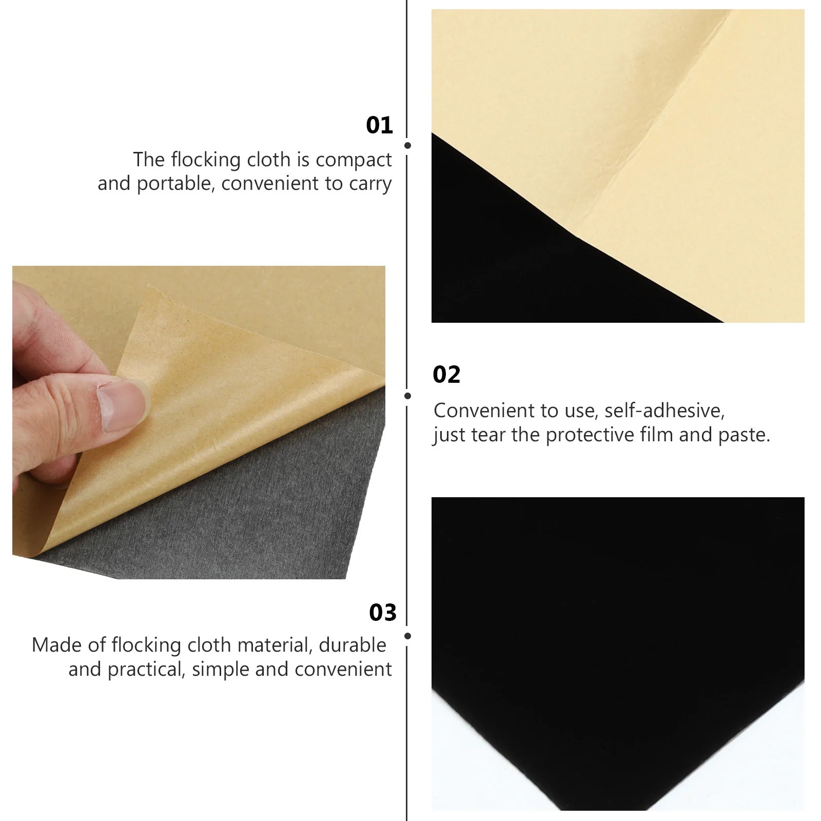 1 шт. Самоклеящаяся флокированная ткань, черные листы, без следов от рук, прочная, практичная для рукоделия, обивки ящиков, фоторамок
1 шт. Самоклеящаяся флокированная ткань, черные листы, без следов от рук, прочная, практичная для рукоделия, обивки ящиков, фоторамок