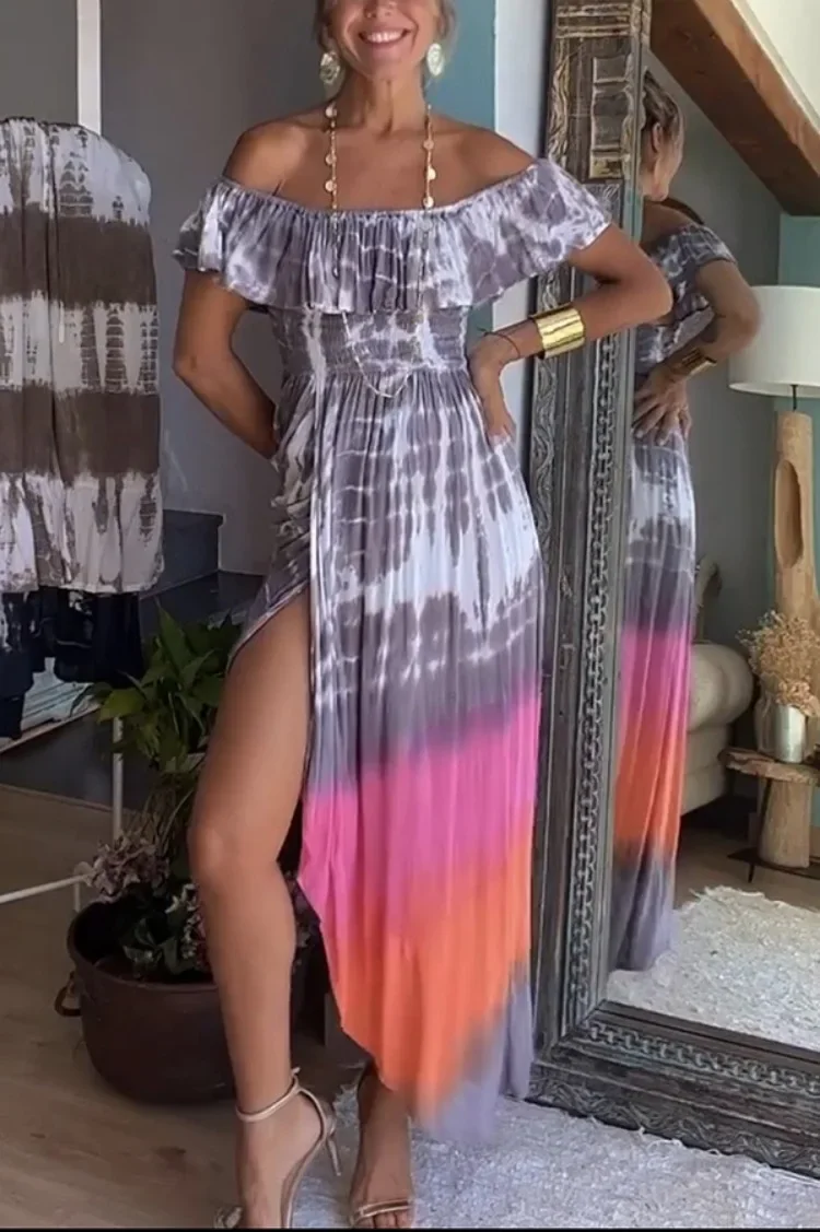 Boho Slash Neck Long Dress Women Print Beach Dress Female V Neck Short Sleeve Dress Ladies Casual Split Holiday Dress Summer
Boho Slash Neck Long Dress Women Print Beach Dress Female V Neck Short Sleeve Dress Ladies Casual Split Holiday Dress Summer