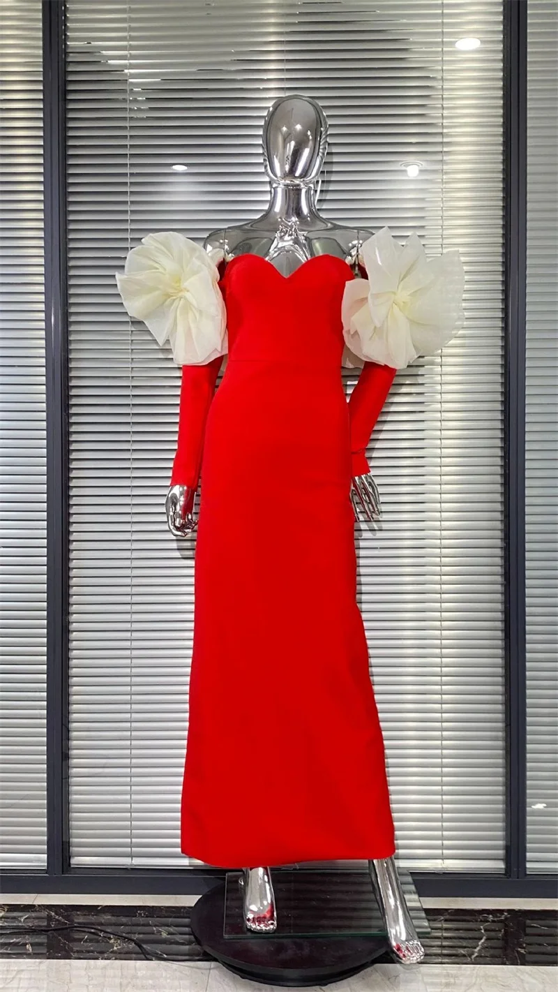 Red Bandage Evening Dress Sexy Sweetheart Full Sleeves Long Formal Birthday 3D Flower Slim Fit Prom Gown Robe
Red Bandage Evening Dress Sexy Sweetheart Full Sleeves Long Formal Birthday 3D Flower Slim Fit Prom Gown Robe