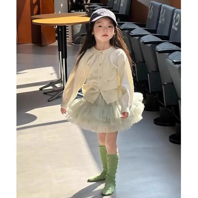 KXKM-Girls Spring Suit2025New Stylish Knitted Cardigan Children's Mesh SkirtinsTwo-Piece Set
KXKM-Girls Spring Suit2025New Stylish Knitted Cardigan Children's Mesh SkirtinsTwo-Piece Set