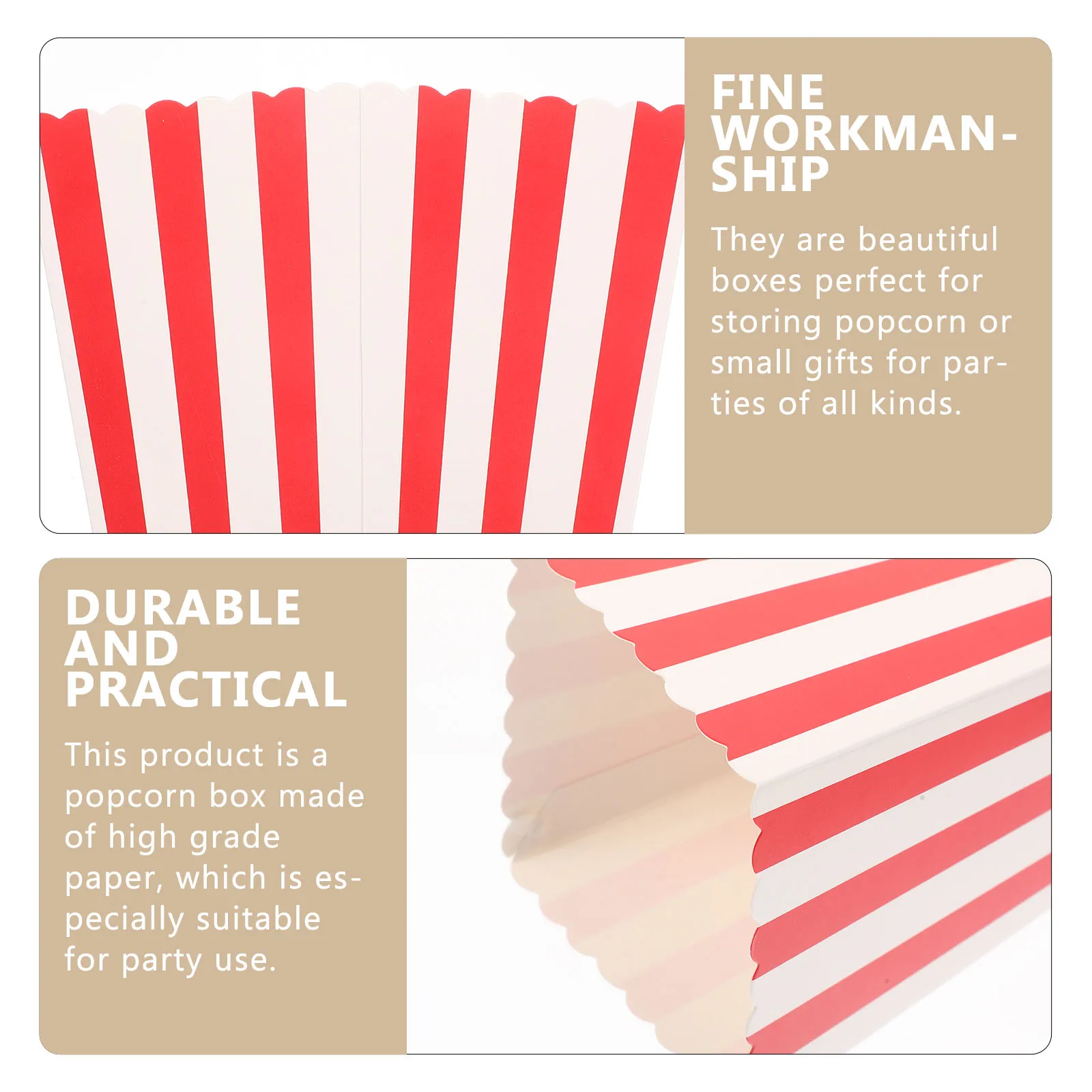 24Pcs Popcorn Box Sturdy Paper Container Large Capacity Party Favor Gift Box Movie Night Supplies Popcorn Boxes for Party 
24Pcs Popcorn Box Sturdy Paper Container Large Capacity Party Favor Gift Box Movie Night Supplies Popcorn Boxes for Party