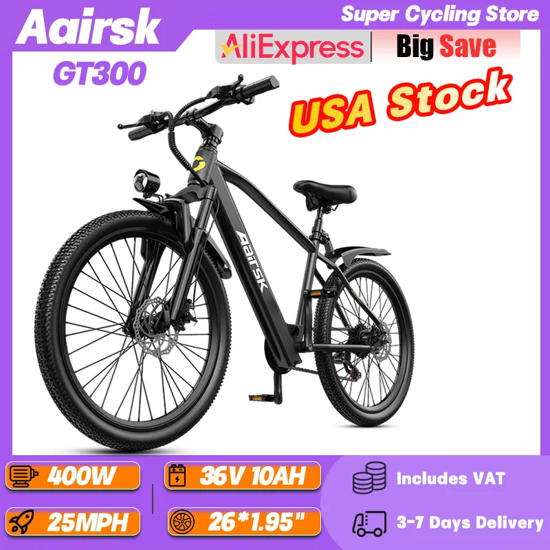 Aairsk GT300 400 Вт двигатель 36 В 10 Ач аккумулятор внедорожный электрический велосипед городской электровелосипед 26*1,95 "шина для взрослых путешествия горный электрический велосипед
Aairsk GT300 400 Вт двигатель 36 В 10 Ач аккумулятор внедорожный электрический велосипед городской электровелосипед 26*1,95 "шина для взрослых путешествия горный электрический велосипед