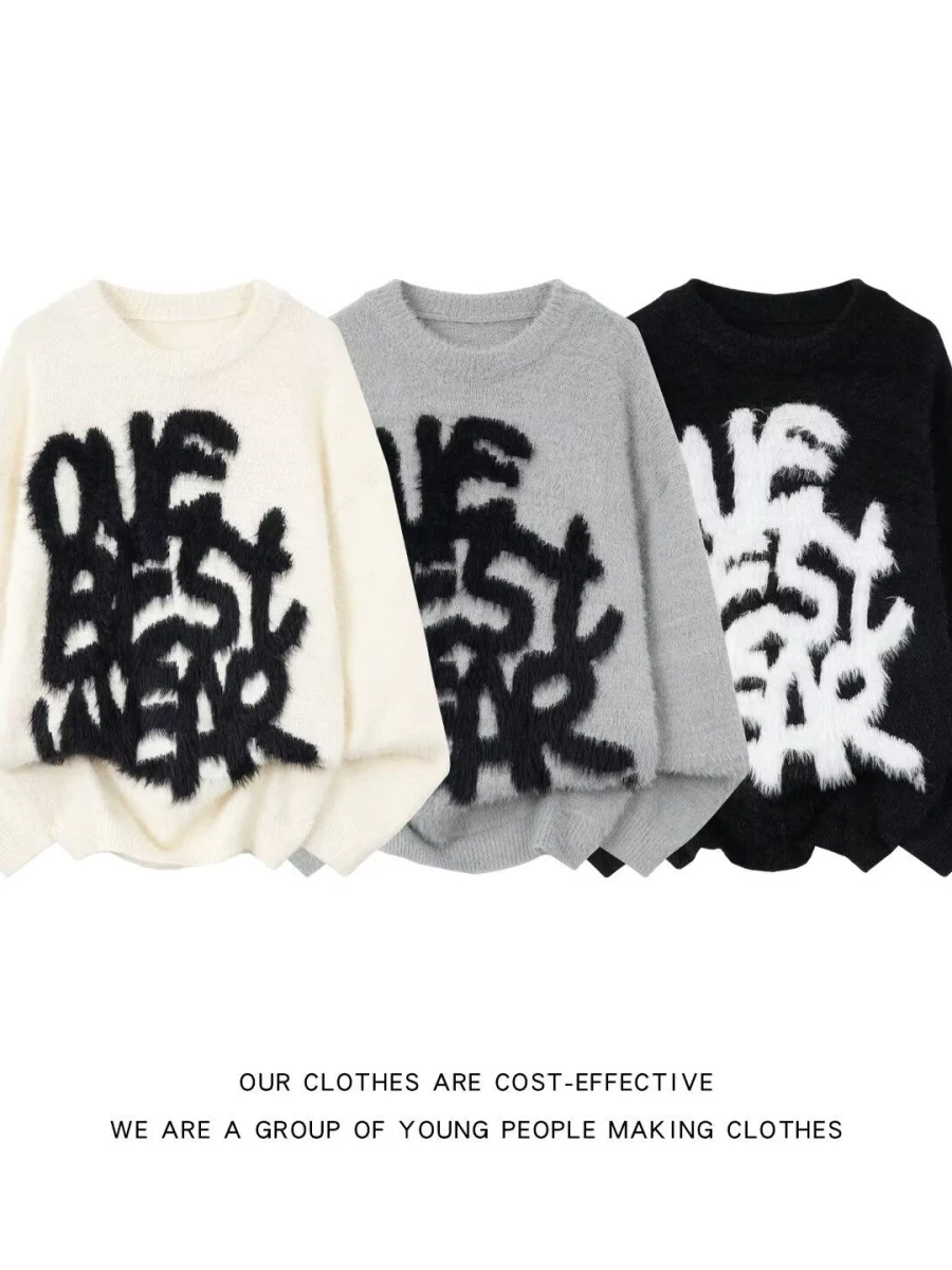 Retro Letter Embroidered round Ne Knitwear Loose Long Sve Men's Autumn Winter Warm Faionable Casual Top
Retro Letter Embroidered round Ne Knitwear Loose Long Sve Men's Autumn Winter Warm Faionable Casual Top