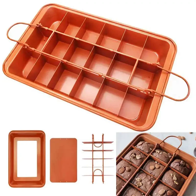 Non Stick Bread Pan Mold Carbon Steel Brownie Baking Pan&Removable Dividers 18 Cavity Chocolate Cake Mold Baking Accessories
Non Stick Bread Pan Mold Carbon Steel Brownie Baking Pan&Removable Dividers 18 Cavity Chocolate Cake Mold Baking Accessories