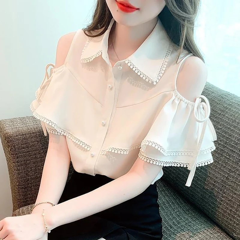 Sweet Lapel Ruffles Off Shoulder Lace Up Butterfly Sleeve Shirts Female Clothing 2024 Summer Loose All-match Tops Chic Blouses
Sweet Lapel Ruffles Off Shoulder Lace Up Butterfly Sleeve Shirts Female Clothing 2024 Summer Loose All-match Tops Chic Blouses