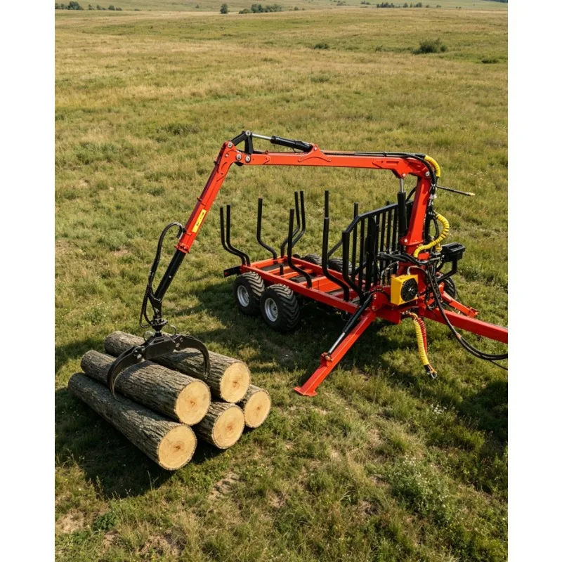 ATV Log Trailer 2Ton 4.2m Hydraulic Crane Grapple PTO Remote Winch Farm Forestry Timber Wood Loader Logging Trailer Cheap
ATV Log Trailer 2Ton 4.2m Hydraulic Crane Grapple PTO Remote Winch Farm Forestry Timber Wood Loader Logging Trailer Cheap