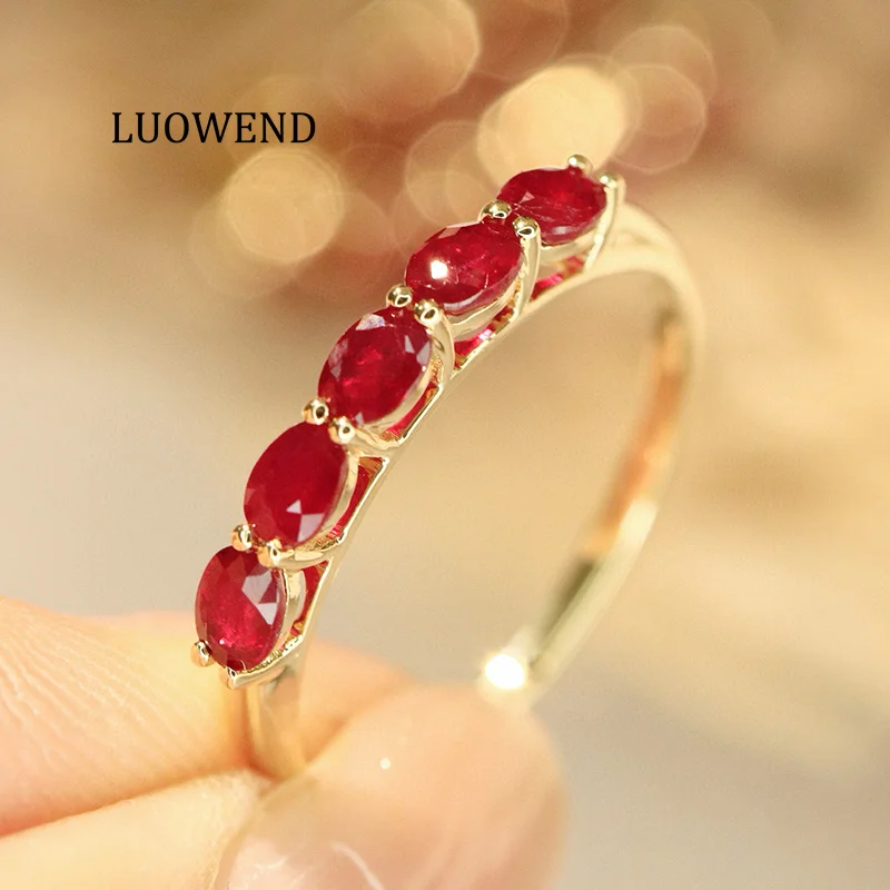 LUOWEND 100% 18K Yellow Gold Rings Classic INS Style Natural Ruby Engagement Ring for Women High Gemstone Jewelry
LUOWEND 100% 18K Yellow Gold Rings Classic INS Style Natural Ruby Engagement Ring for Women High Gemstone Jewelry