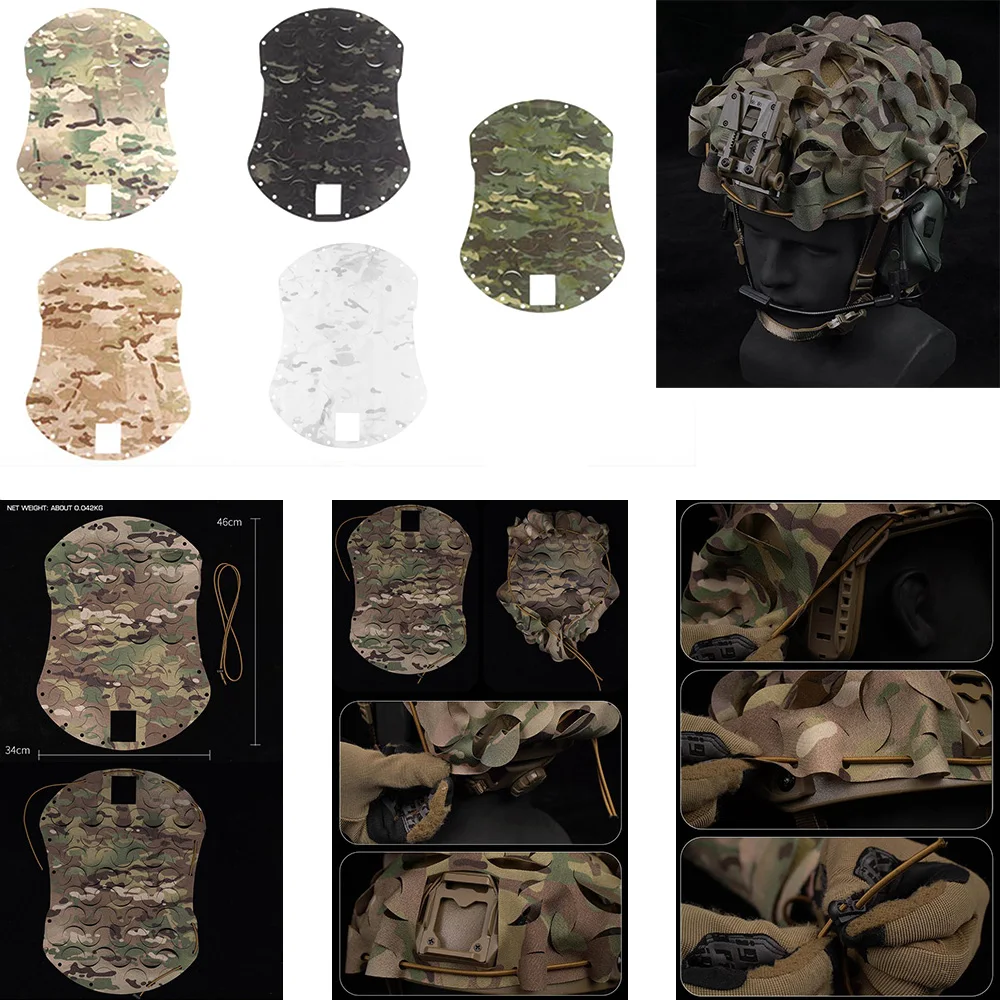 Легкий уличный шлем с лазерной резкой, 3D камуфляжный чехол, сетчатый тканевый шлем, ткань для пейнтбола, охоты, CS, игровой шлем, аксессуары
Легкий уличный шлем с лазерной резкой, 3D камуфляжный чехол, сетчатый тканевый шлем, ткань для пейнтбола, охоты, CS, игровой шлем, аксессуары
