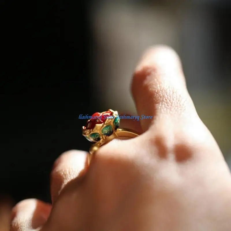 573B Fashion Tibetan Prayer Wheel Ring Adjustable Buddhism Lotus Rotating Open Rings Jewelry for Mother's Day
573B Fashion Tibetan Prayer Wheel Ring Adjustable Buddhism Lotus Rotating Open Rings Jewelry for Mother's Day