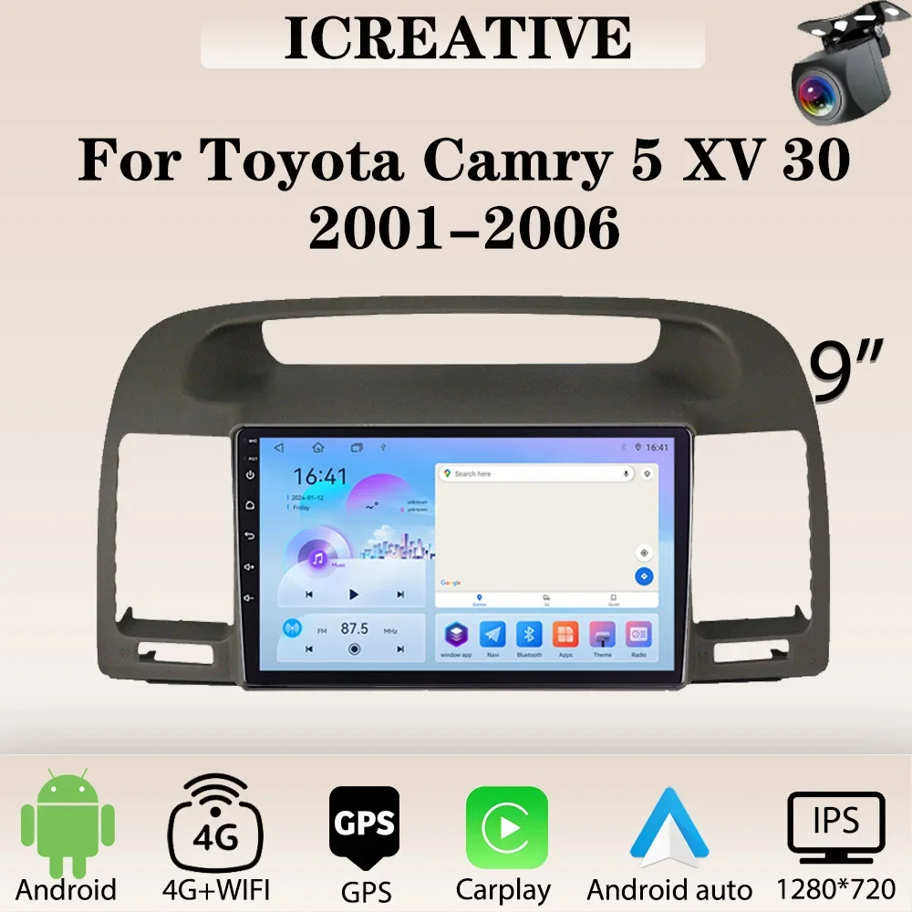 Car Radio Android for Toyota Camry 5 XV30 2001-2006 Carplay Multimedia Player 2din Stereo Autoaudio Head Unit 9'' Navigation GPS
Car Radio Android for Toyota Camry 5 XV30 2001-2006 Carplay Multimedia Player 2din Stereo Autoaudio Head Unit 9'' Navigation GPS