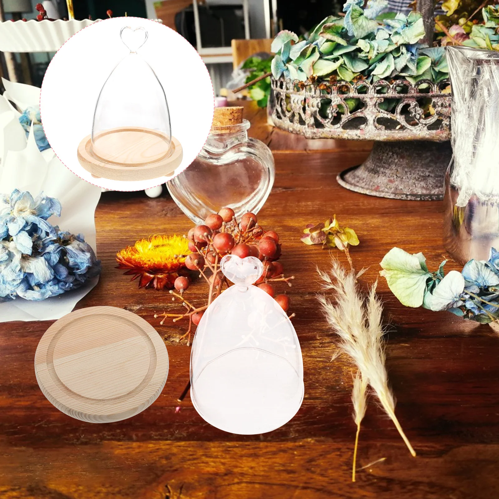 Transparent Glass Dome with Wood Base Decorative Floral Display Adornment for Home Office Immortal Flower Dome
Transparent Glass Dome with Wood Base Decorative Floral Display Adornment for Home Office Immortal Flower Dome