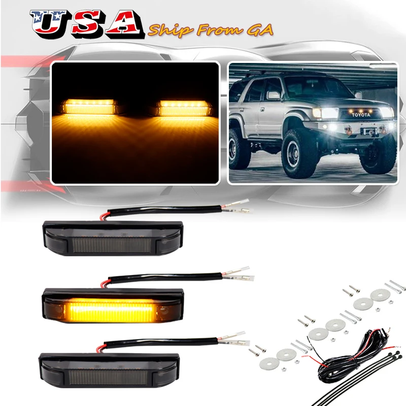 3pc Super Bright Amber/White LED Center Grille Running/Position Light For 2007-2014 Toyota FJ Cruiser 12V
3pc Super Bright Amber/White LED Center Grille Running/Position Light For 2007-2014 Toyota FJ Cruiser 12V
