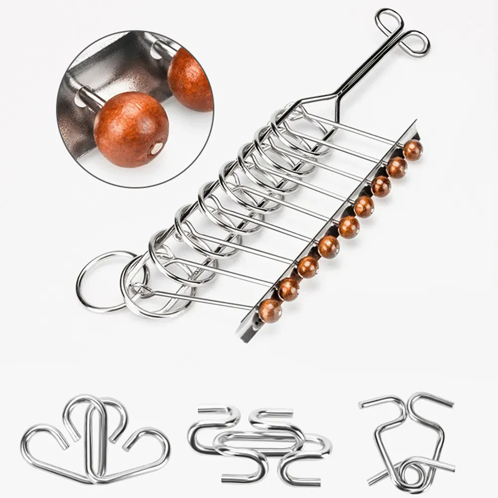20Pcs Nine Ring Puzzle Set Premium Metal Brain Teaser Iq Game Chinese Traditional Intelligence Puzzle for Adults Kids Creative
20Pcs Nine Ring Puzzle Set Premium Metal Brain Teaser Iq Game Chinese Traditional Intelligence Puzzle for Adults Kids Creative