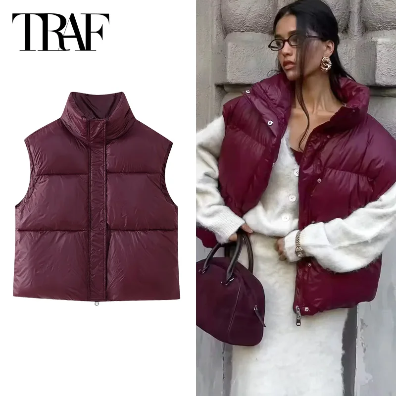 TRAF Women's Warm Winter Vest Jacket 2024 Lightweight Padded Sleeveless Parkas Elegant Casual Red Waistcoat New In Outerwears
TRAF Women's Warm Winter Vest Jacket 2024 Lightweight Padded Sleeveless Parkas Elegant Casual Red Waistcoat New In Outerwears