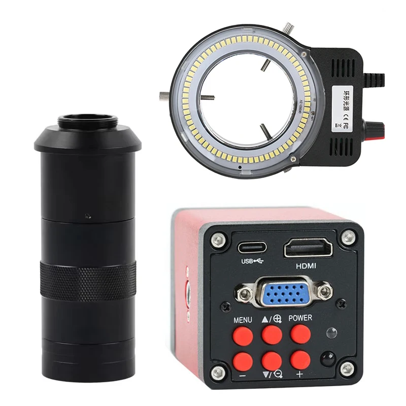 14MP 1080P HDMI VGA Type C Video Microscope Camera 100X C-Mount Lens 70 LED SMD USB Adjustable Ring Light Illuminator Lamp
14MP 1080P HDMI VGA Type C Video Microscope Camera 100X C-Mount Lens 70 LED SMD USB Adjustable Ring Light Illuminator Lamp