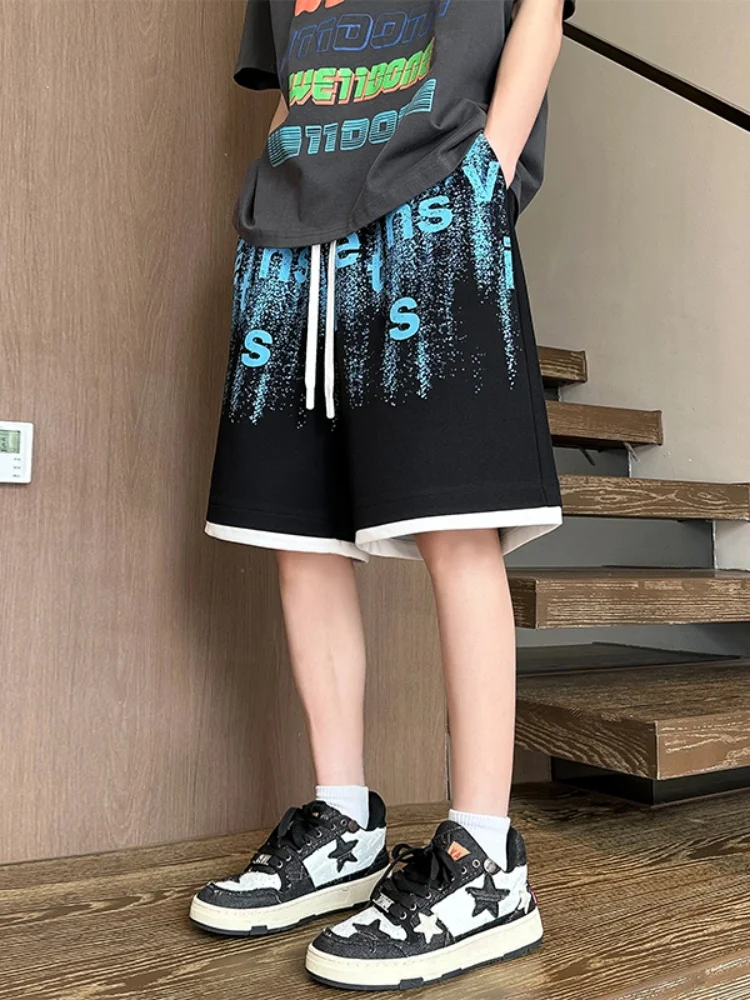 Men's Baskeall orts Summer American Retro adient Letter Print Straight Leg Spor Five-Quarter Length Mid-Pants
Men's Baskeall orts Summer American Retro adient Letter Print Straight Leg Spor Five-Quarter Length Mid-Pants