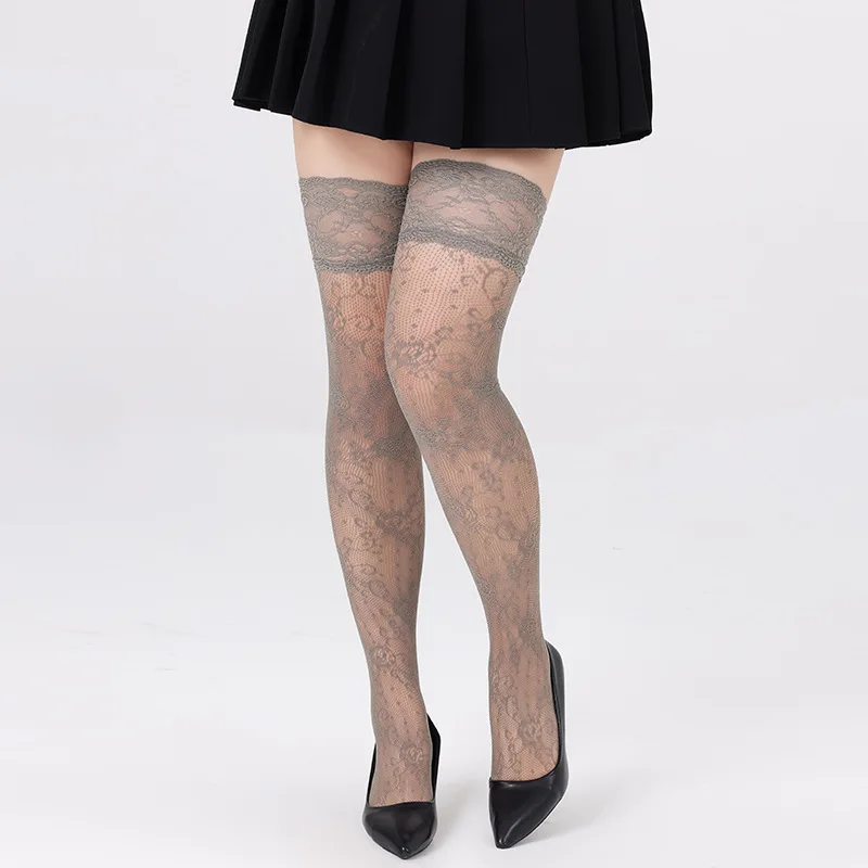 Plus Size Lace Fishnet Stockings For Women Gray Mesh Hollow Out Knee Socks Female Summer Floral Breathable Over Knee Stockings
Plus Size Lace Fishnet Stockings For Women Gray Mesh Hollow Out Knee Socks Female Summer Floral Breathable Over Knee Stockings