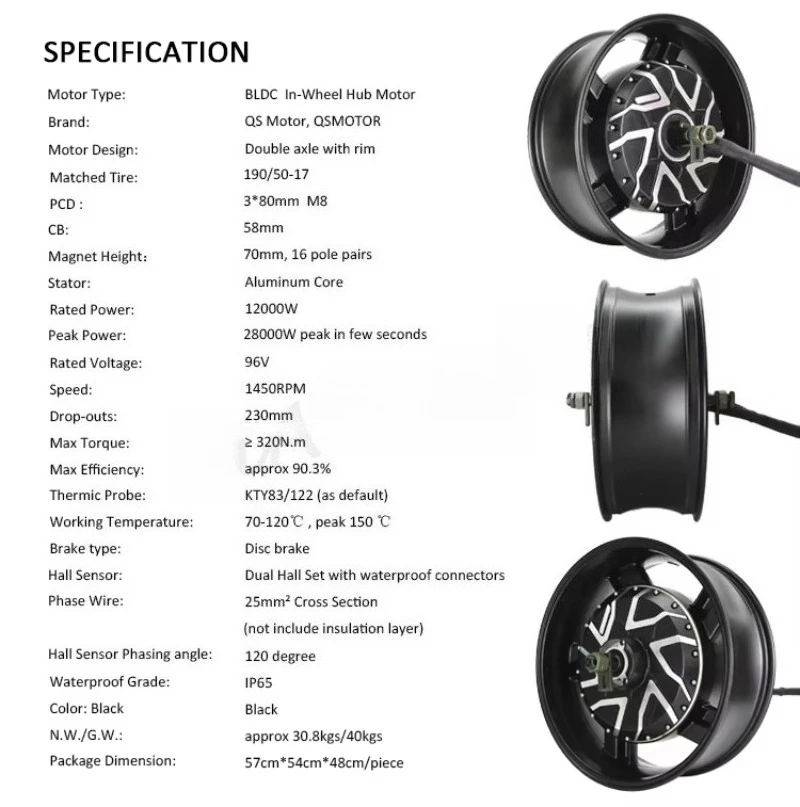 QSMOTOR 17X6.0 Inch 273 12000W V4 72V 150kph Electric New Brushless DC Wheel Hub Motor High Performance Motorcycle Motor
QSMOTOR 17X6.0 Inch 273 12000W V4 72V 150kph Electric New Brushless DC Wheel Hub Motor High Performance Motorcycle Motor
