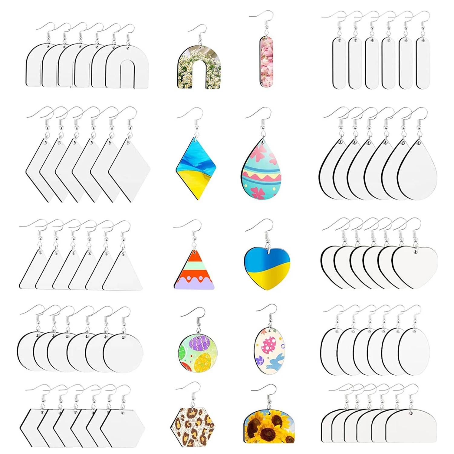 Sublimation Earrings Blanks Products with Earring Hooks Jump Rings Ear Plugs Holder Cards Bags for Jewelry DIY Craft Making Tool
Sublimation Earrings Blanks Products with Earring Hooks Jump Rings Ear Plugs Holder Cards Bags for Jewelry DIY Craft Making Tool