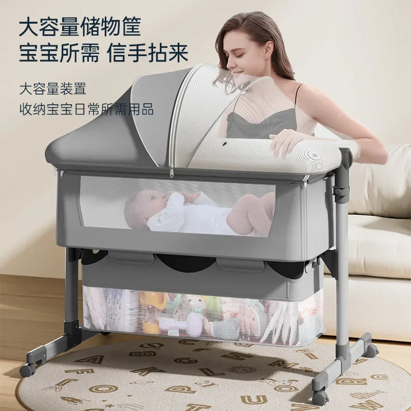 Portable Movable Baby Crib Foldable Adjustable Splicing Large Bed Baby Cradle Bed Bb Bed Anti Overflow Milk
Portable Movable Baby Crib Foldable Adjustable Splicing Large Bed Baby Cradle Bed Bb Bed Anti Overflow Milk
