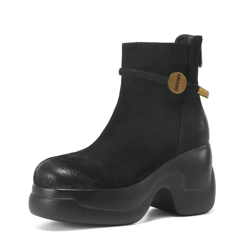 2025 New Women Boots Genuine Leather Cowhide Thick High Heel Boots Autumn Winter Fashionable Thick-soled Shoes
2025 New Women Boots Genuine Leather Cowhide Thick High Heel Boots Autumn Winter Fashionable Thick-soled Shoes