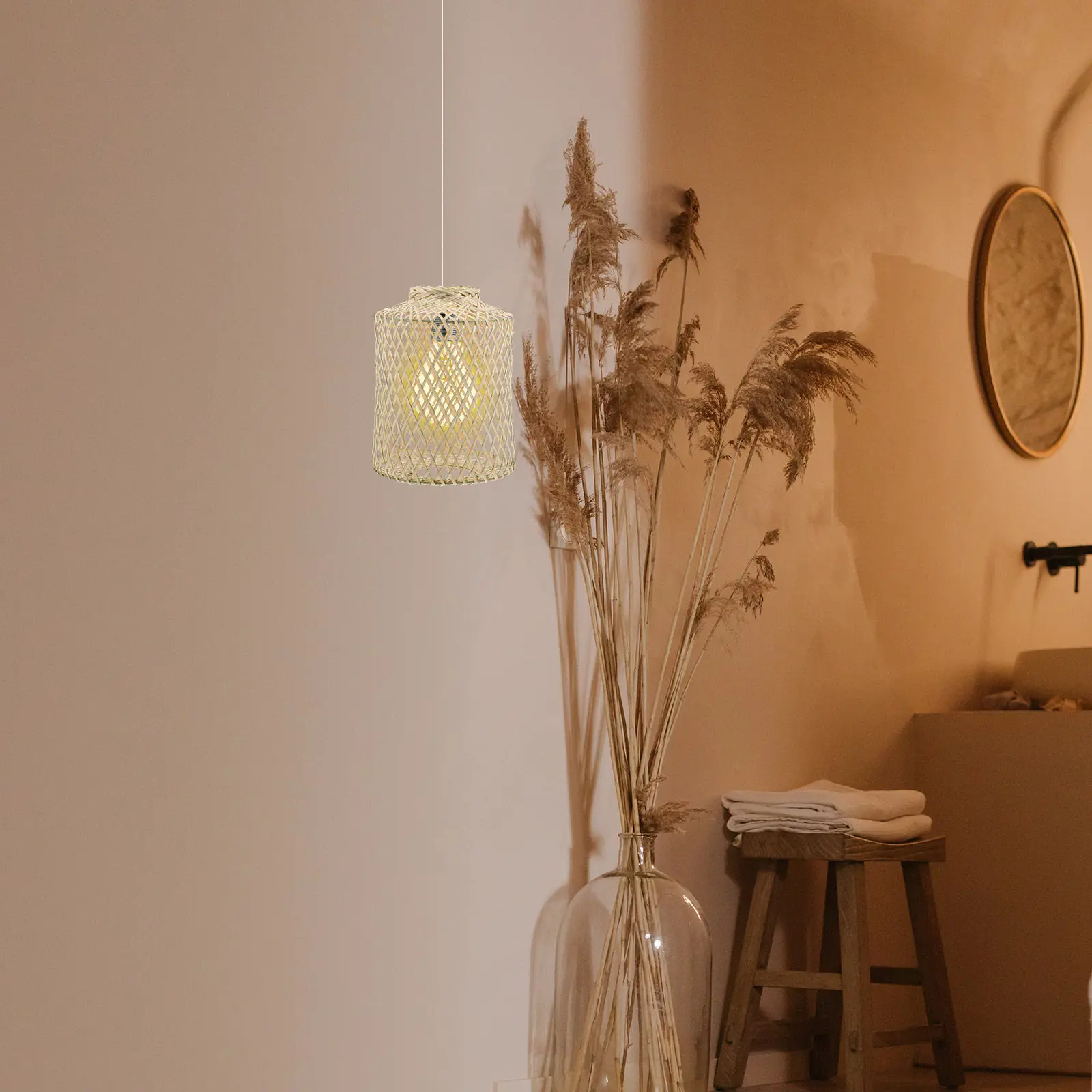 Woven Bamboo Pendant Lamp Shade Rustic Decorative Light Cover for Bedroom Living Room Office Ceiling Hanging Lamp Warm Ambient
Woven Bamboo Pendant Lamp Shade Rustic Decorative Light Cover for Bedroom Living Room Office Ceiling Hanging Lamp Warm Ambient